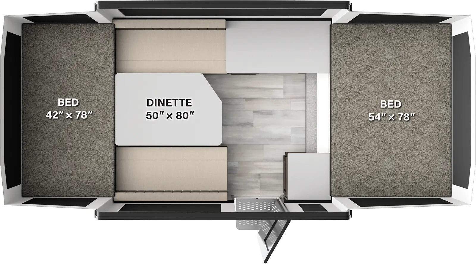 The Rockwood Tent 16OTG floorplan.